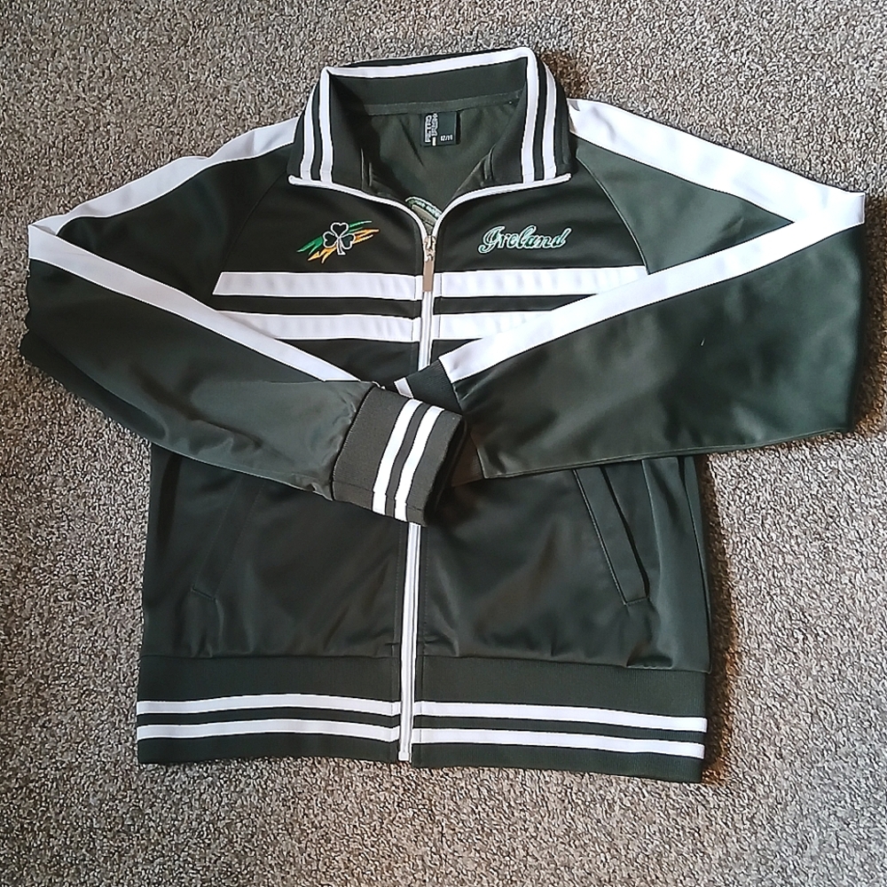 Retro Irish Full Zip Ireland Track Jacket Boys Size 12/14